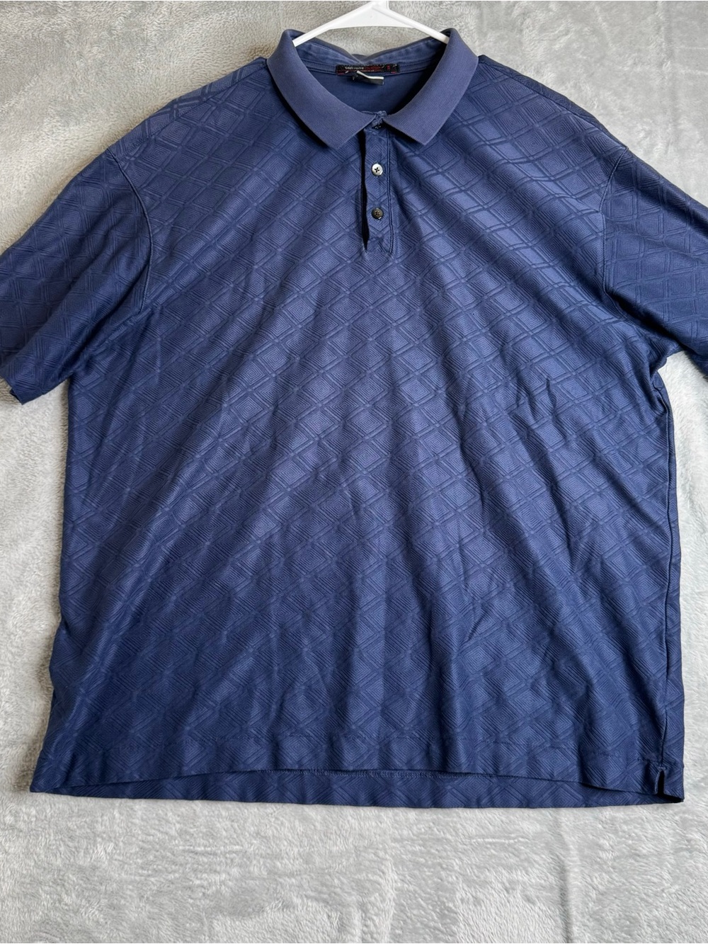 Tiger Woods Collection Polo Shirt Mens XL Blue Golf Jacquard Performance Cotton